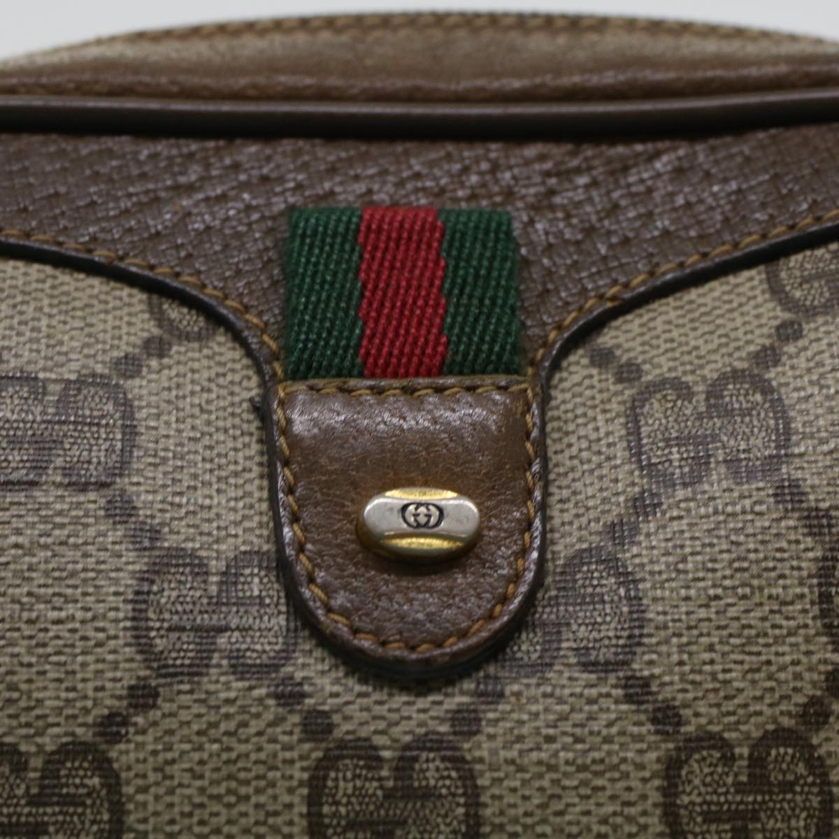 GUCCI GG Canvas Web Sherry Line Shoulder Bag Beige Red 89.02.066 rd5250