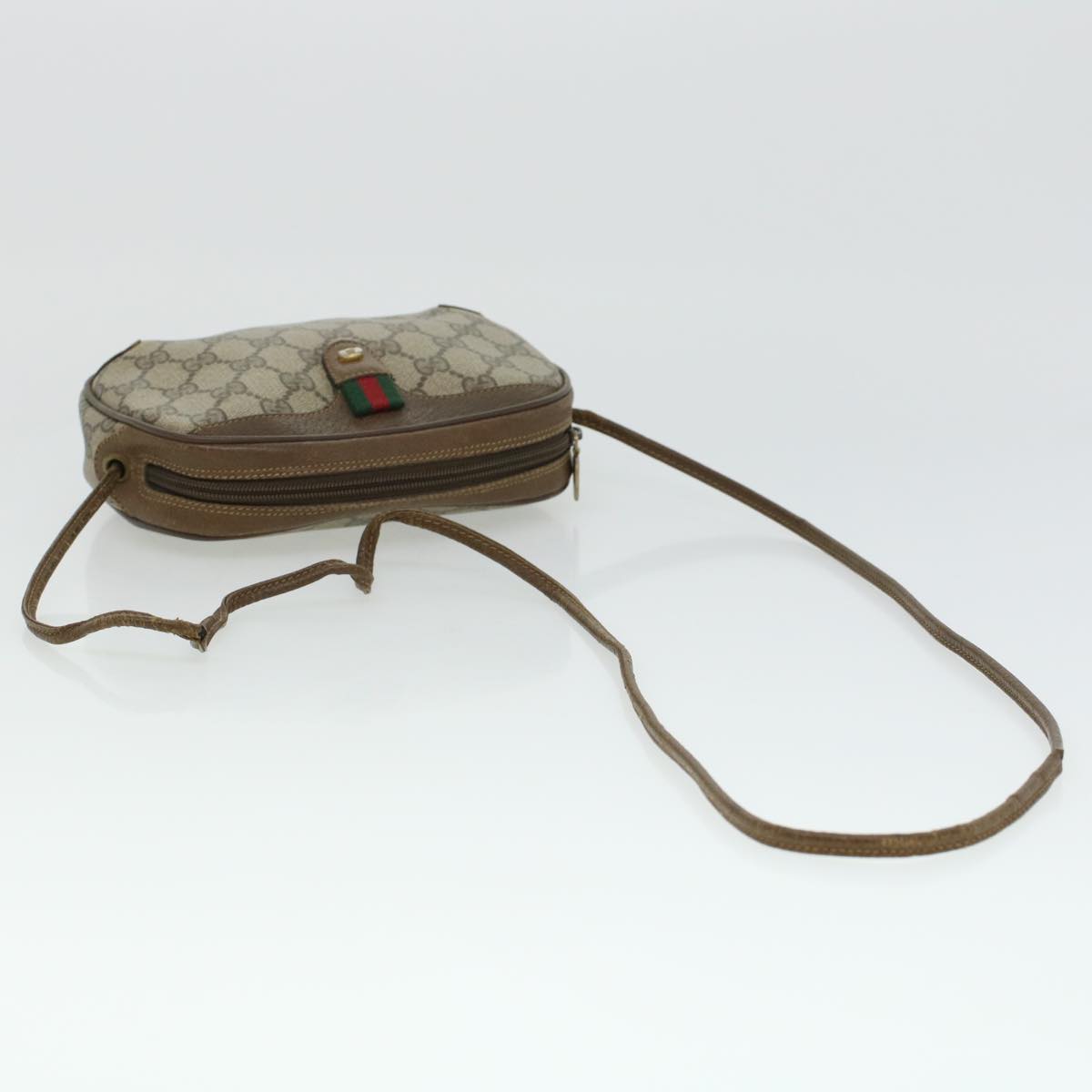 GUCCI GG Canvas Web Sherry Line Shoulder Bag Beige Red 89.02.066 rd5250