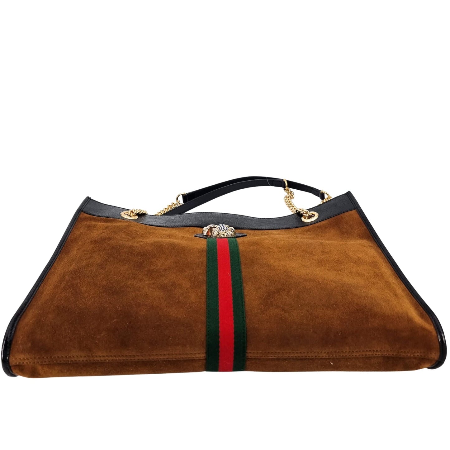 Gucci Maxi Rajah Tote Brown Suede