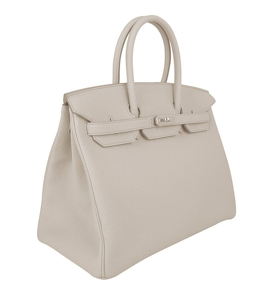 Hermes Birkin 35 Bag Beton Clemence Palladium Hardware