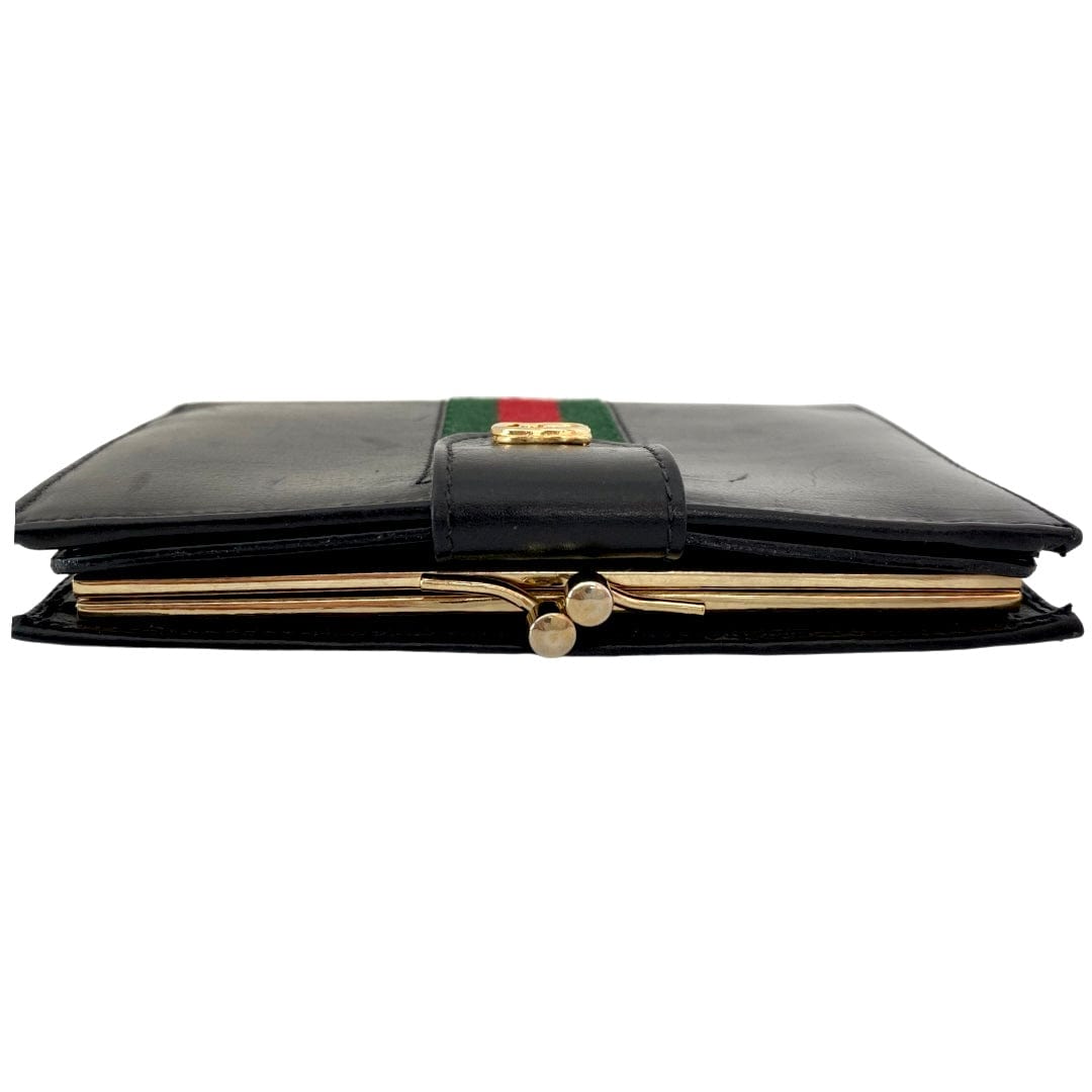 Gucci Vintage Leather Compact Web Wallet