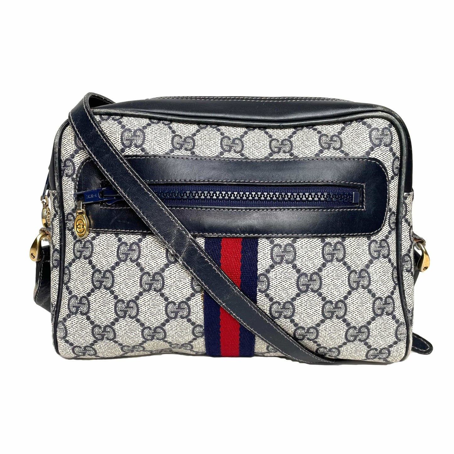 Gucci Vintage Navy Supreme Web Crossbody