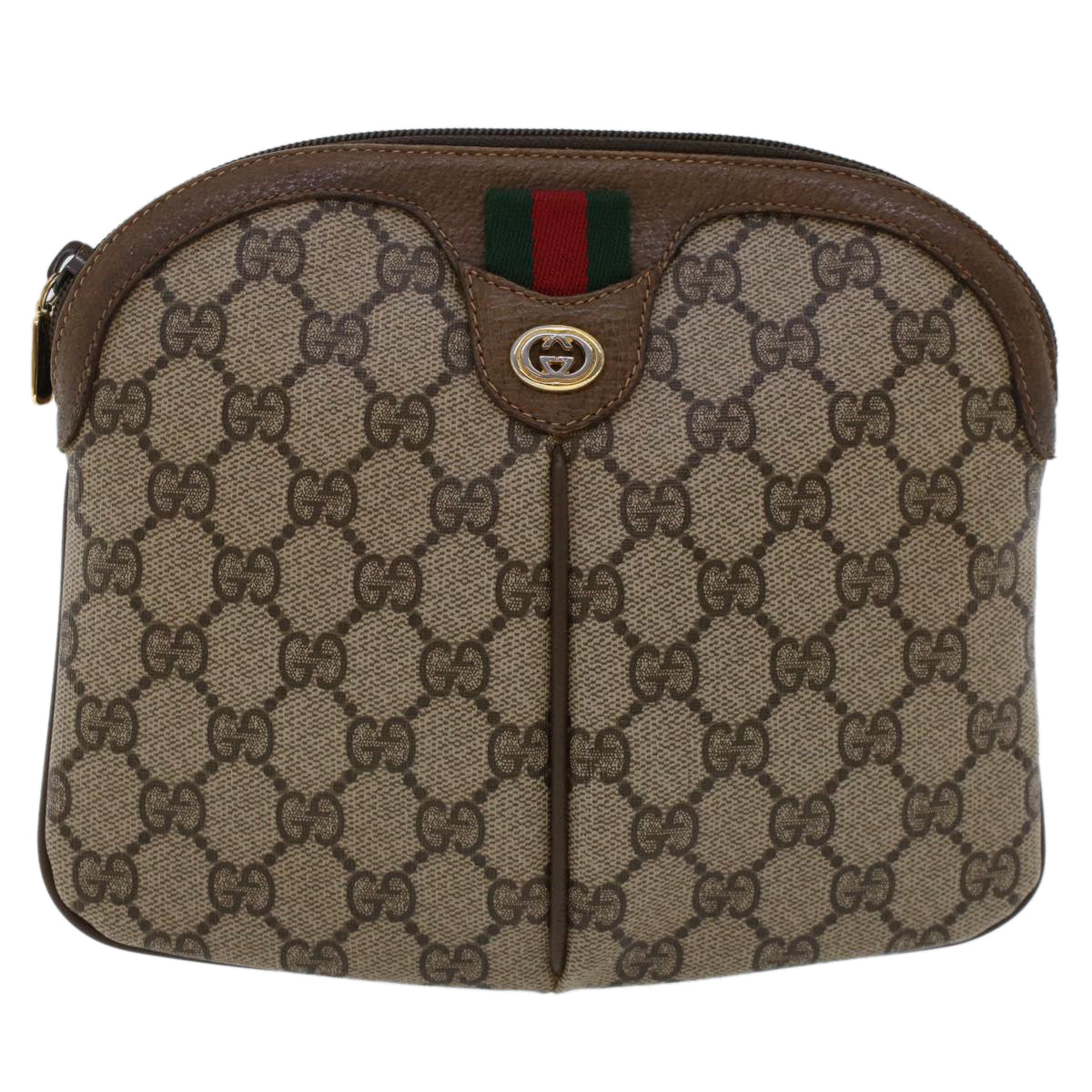 GUCCI GG Canvas Web Sherry Line Shoulder Bag Beige Red Green tb748
