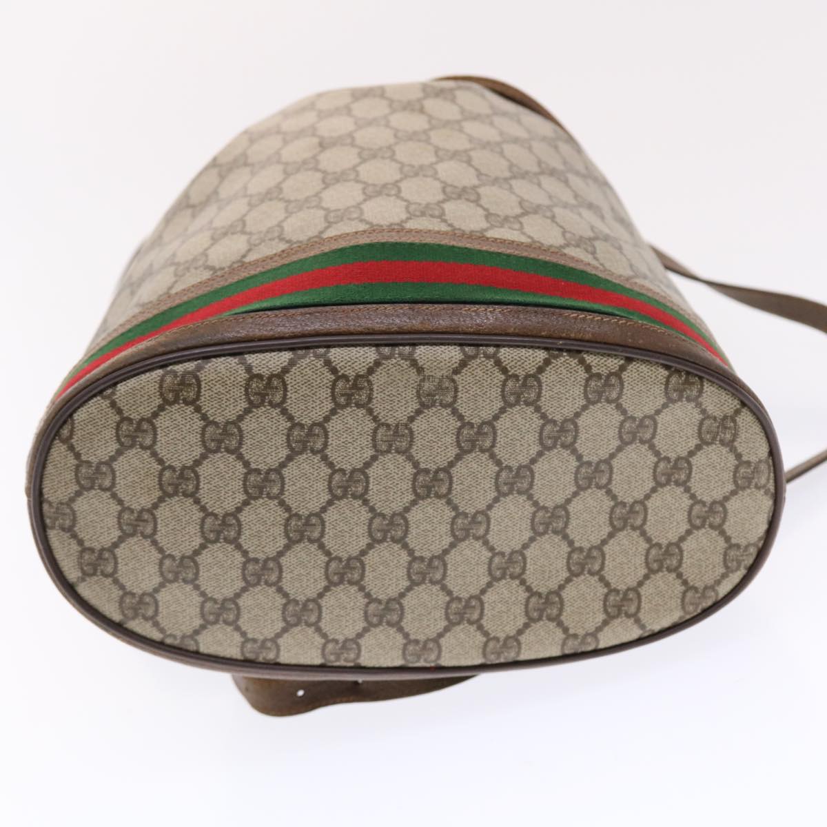 GUCCI GG Canvas Web Sherry Line Shoulder Bag Beige Red Green tb826