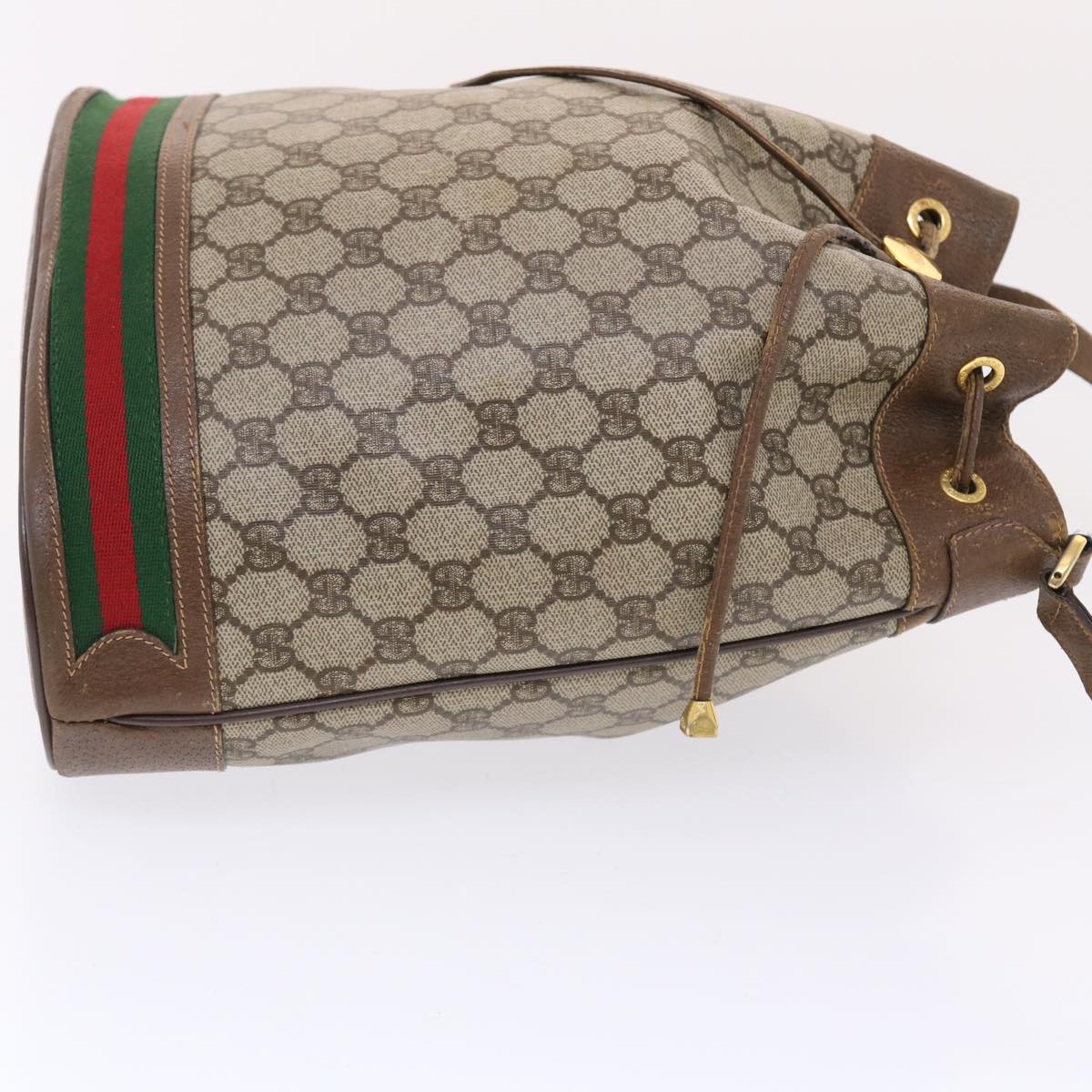 GUCCI GG Canvas Web Sherry Line Shoulder Bag Beige Red Green tb826
