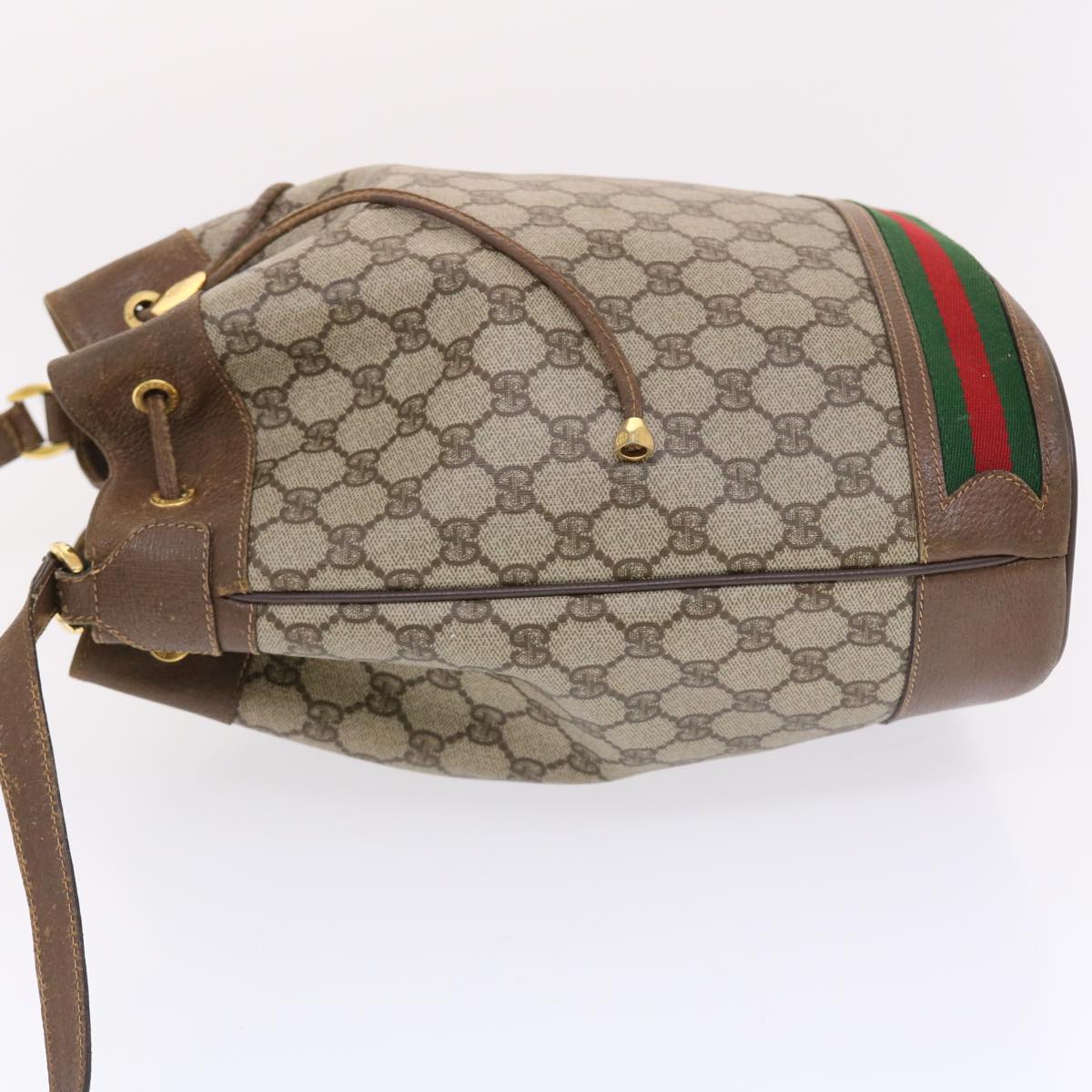 GUCCI GG Canvas Web Sherry Line Shoulder Bag Beige Red Green tb826