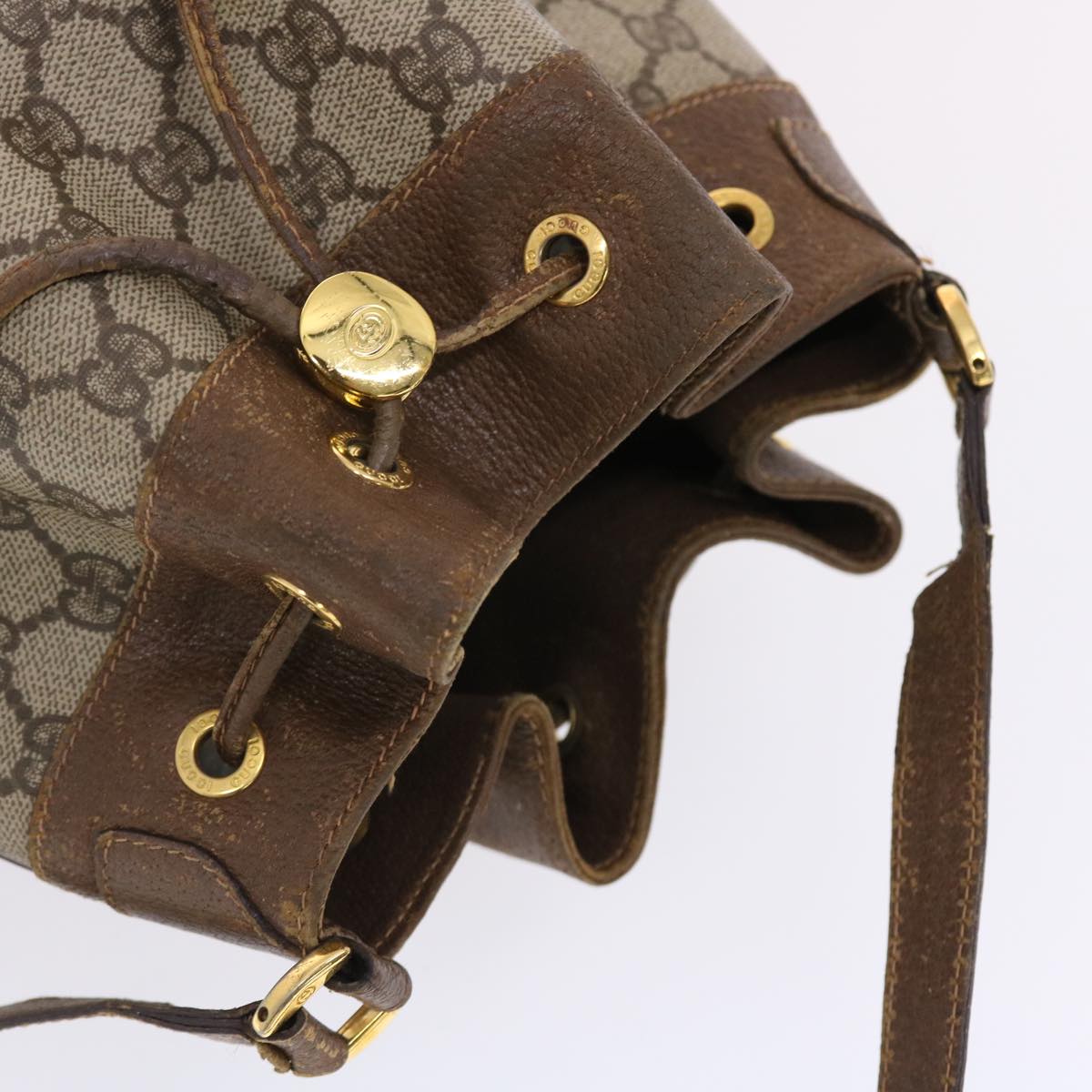 GUCCI GG Canvas Web Sherry Line Shoulder Bag Beige Red Green tb826
