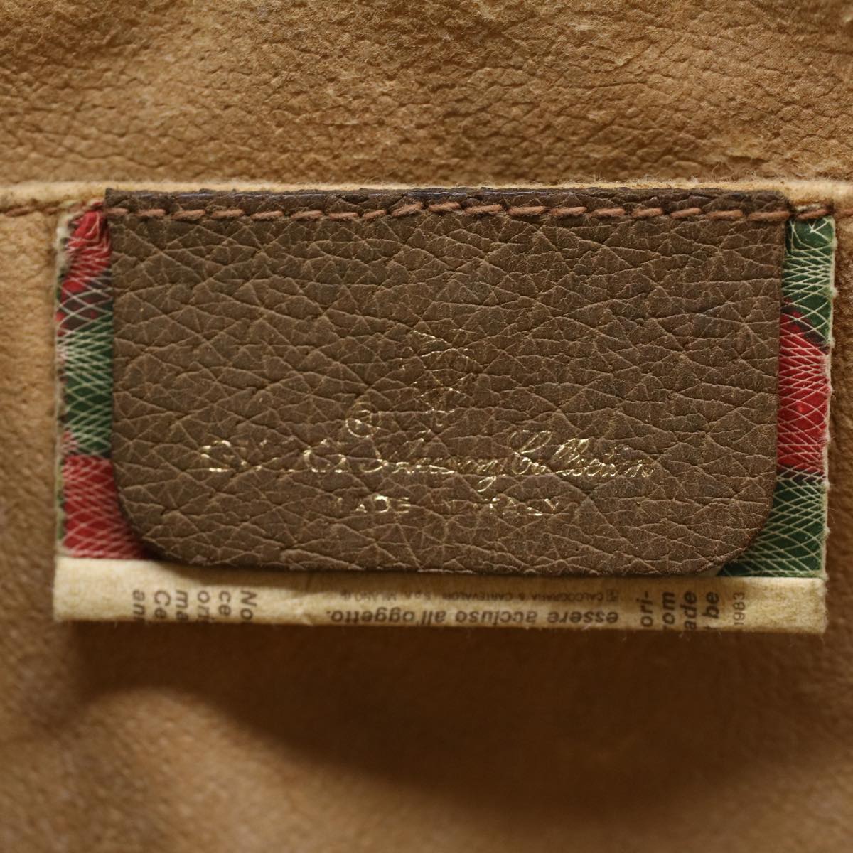 GUCCI Web Sherry Line GG Canvas Clutch Bag PVC Leather Beige Green th3181