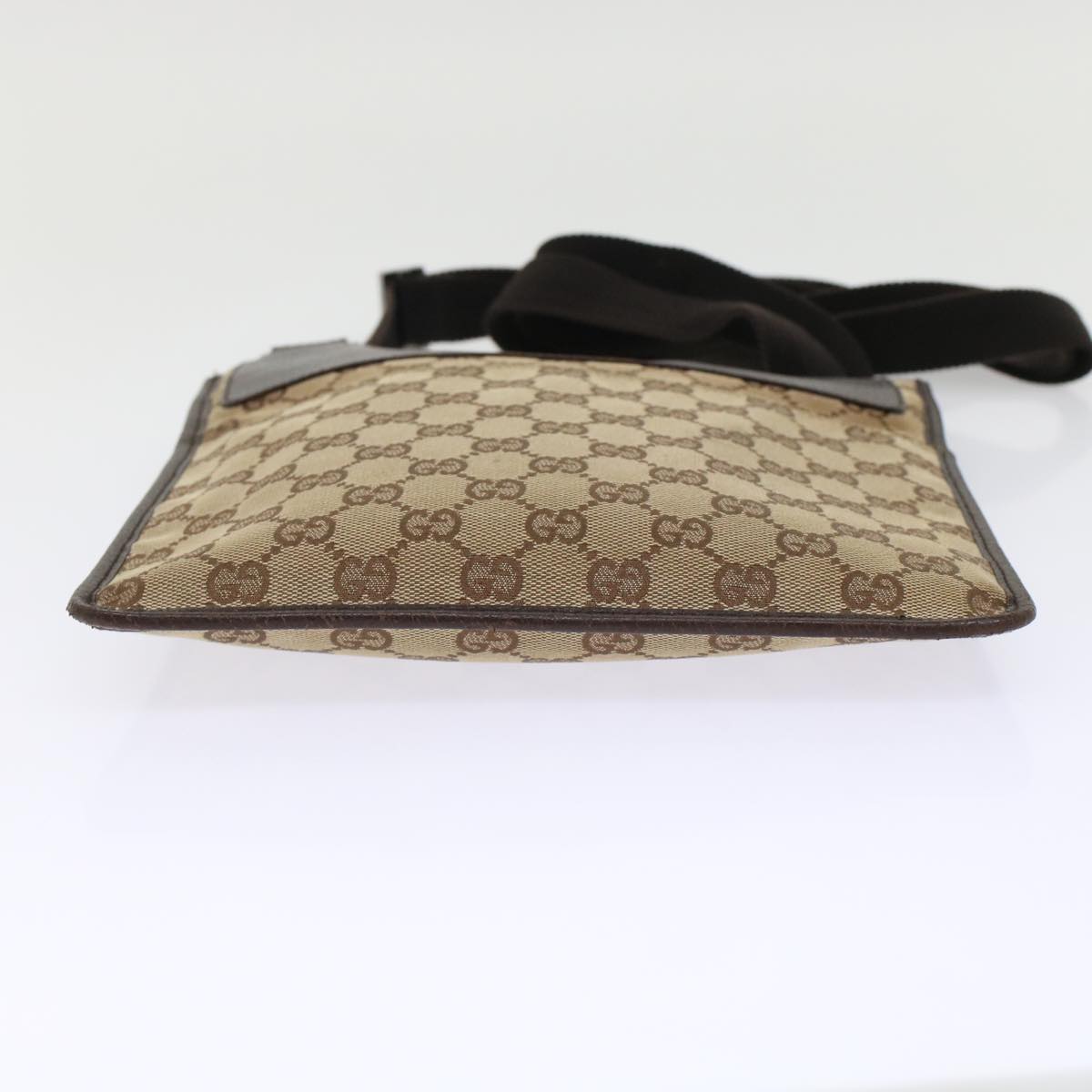 GUCCI GG Canvas Shoulder Bag Leather Beige 27639 th3823