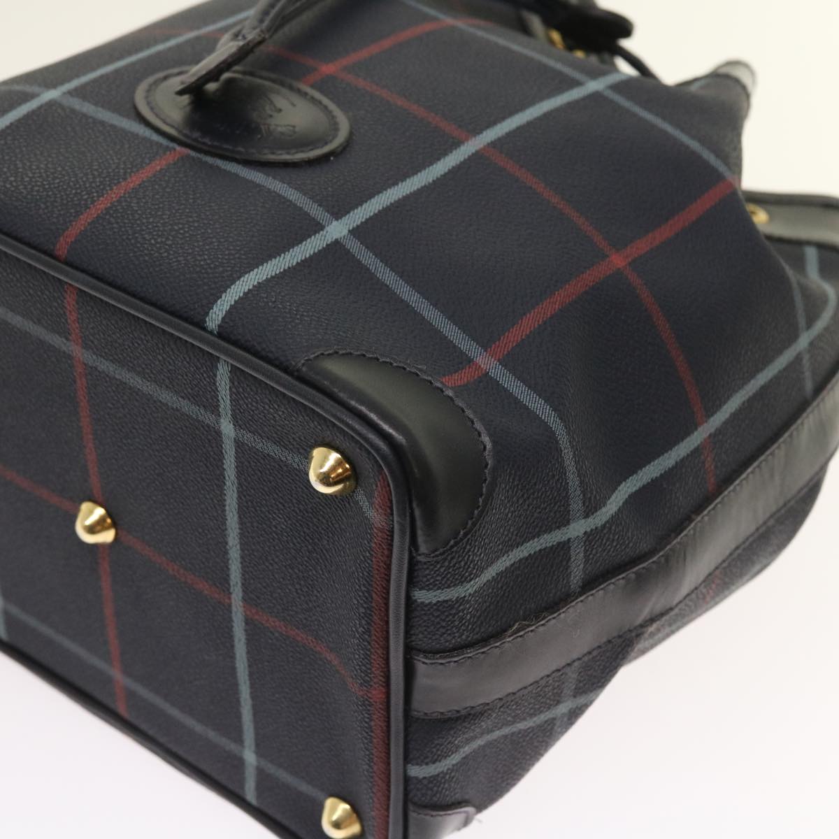 BurberrySs Nova Check Shoulder Bag PVC Leather Navy Auth th4082