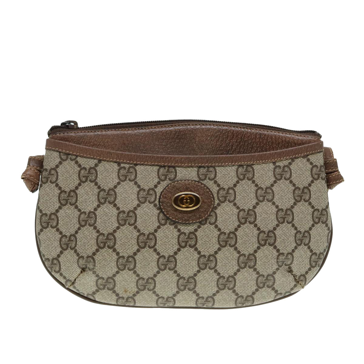 GUCCI GG Supreme Shoulder Bag PVC Beige Gold 904 02 020 Auth th5229