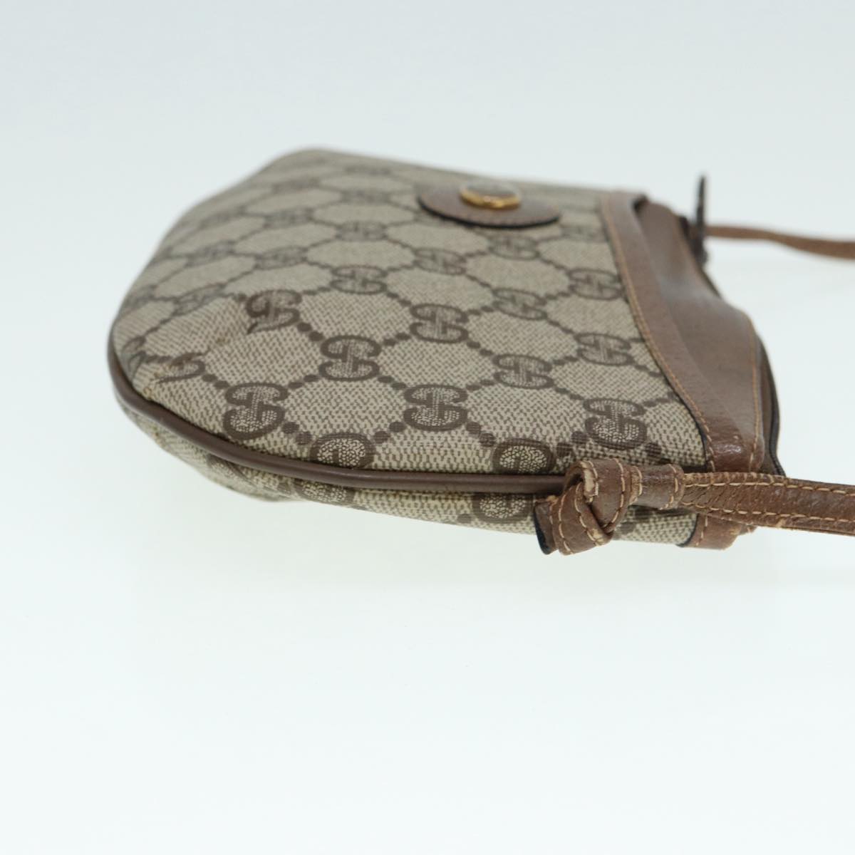 GUCCI GG Supreme Shoulder Bag PVC Beige Gold 904 02 020 Auth th5229