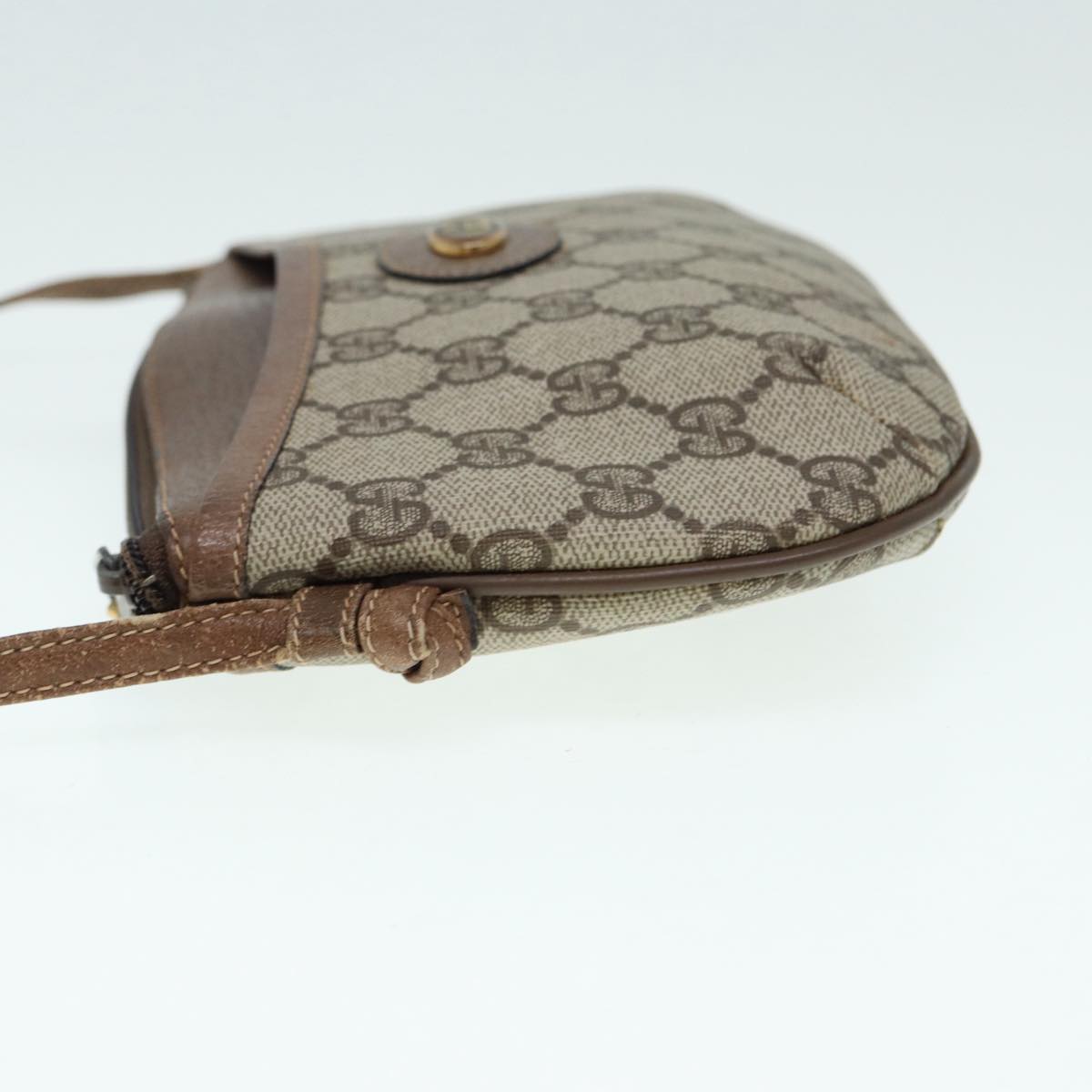 GUCCI GG Supreme Shoulder Bag PVC Beige Gold 904 02 020 Auth th5229