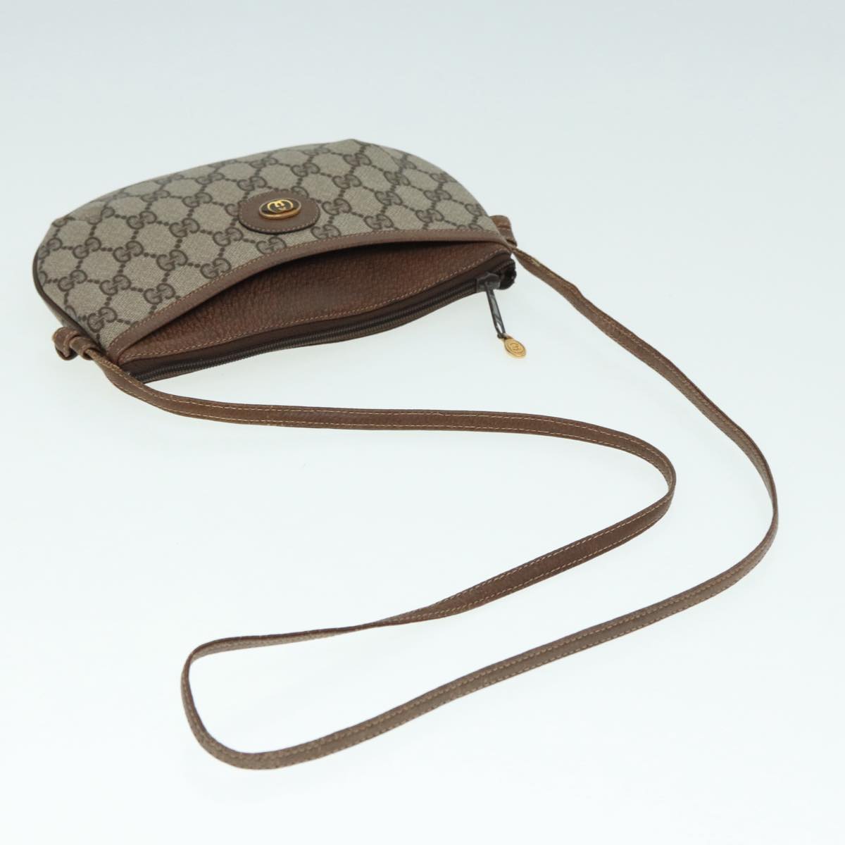 GUCCI GG Supreme Shoulder Bag PVC Beige Gold 904 02 020 Auth th5229