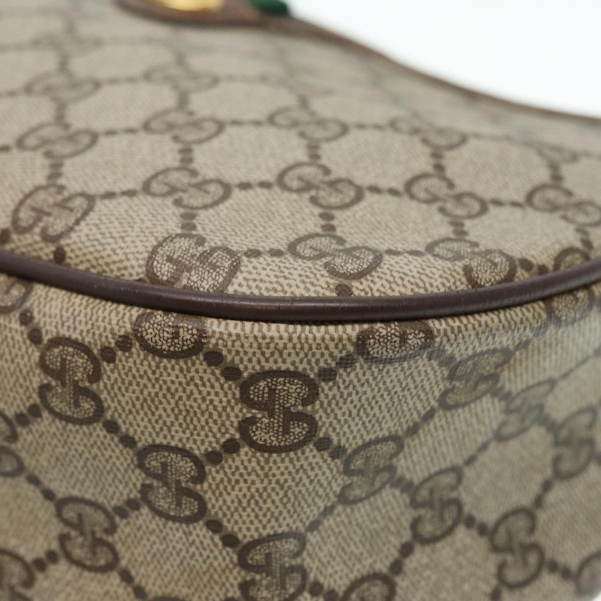 GUCCI GG Supreme Web Sherry Line Shoulder Bag PVC Beige 89 02 077 Auth th5234