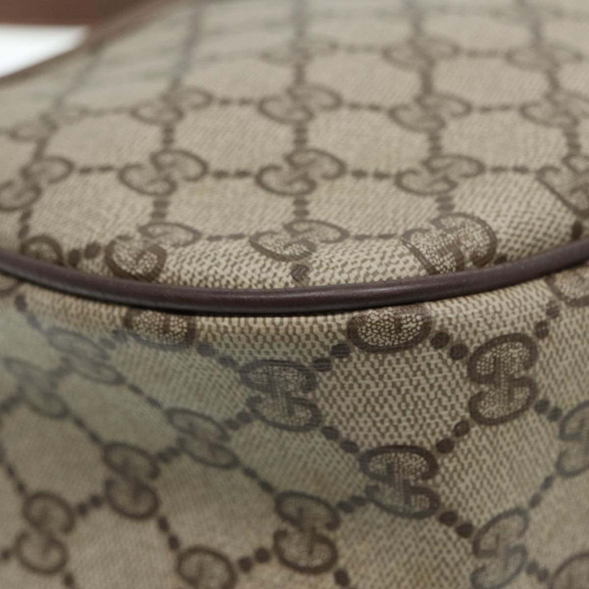 GUCCI GG Supreme Web Sherry Line Shoulder Bag PVC Beige 89 02 077 Auth th5234