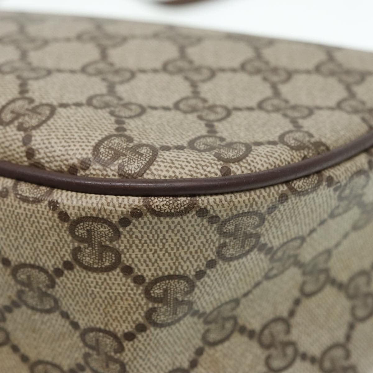 GUCCI GG Supreme Web Sherry Line Shoulder Bag PVC Beige 89 02 077 Auth th5234