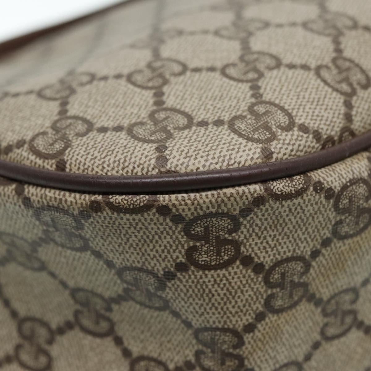 GUCCI GG Supreme Web Sherry Line Shoulder Bag PVC Beige 89 02 077 Auth th5234
