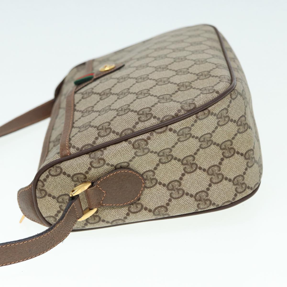 GUCCI GG Supreme Web Sherry Line Shoulder Bag PVC Beige 89 02 077 Auth th5234