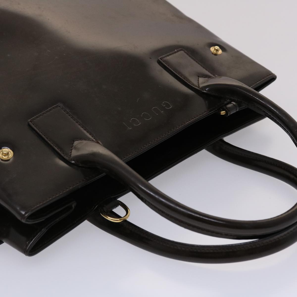 GUCCI Hand Bag Leather 2way Shoulder Bag Brown 00011180503 ti1151