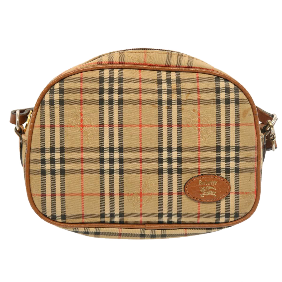 BurberrySs Nova Check Shoulder Bag Nylon Beige Auth ti1214