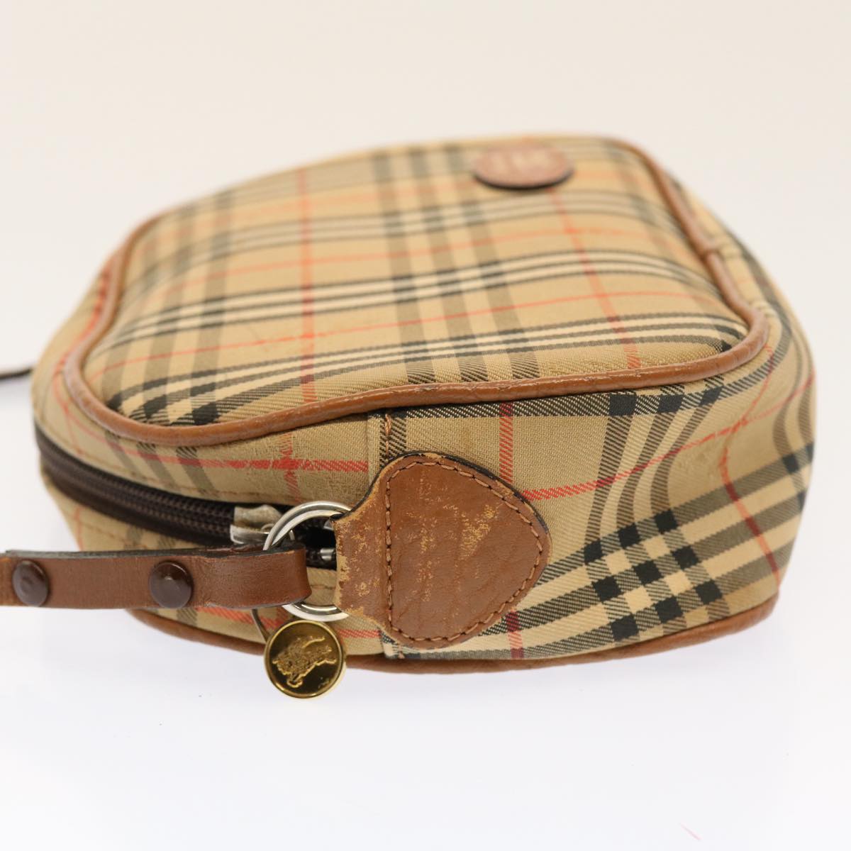 BurberrySs Nova Check Shoulder Bag Nylon Beige Auth ti1214