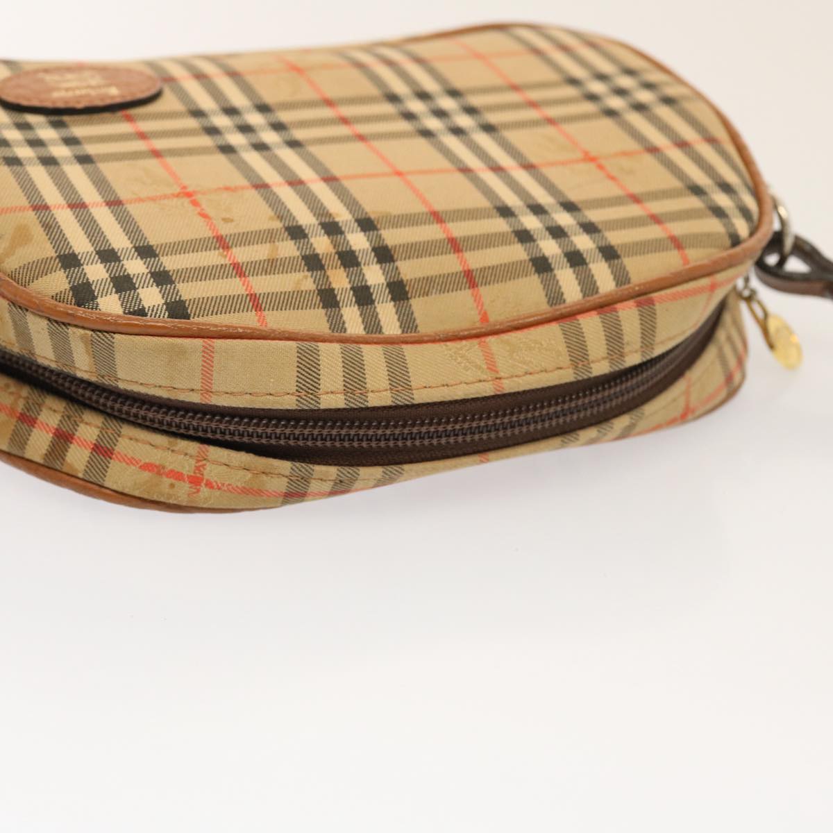 BurberrySs Nova Check Shoulder Bag Nylon Beige Auth ti1214