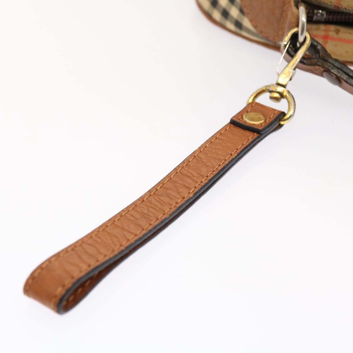 BurberrySs Nova Check Shoulder Bag Nylon Beige Auth ti1214