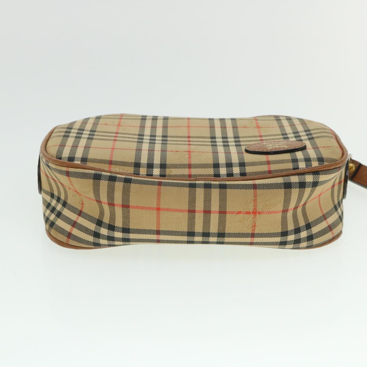 BurberrySs Nova Check Shoulder Bag Nylon Beige Auth ti1214