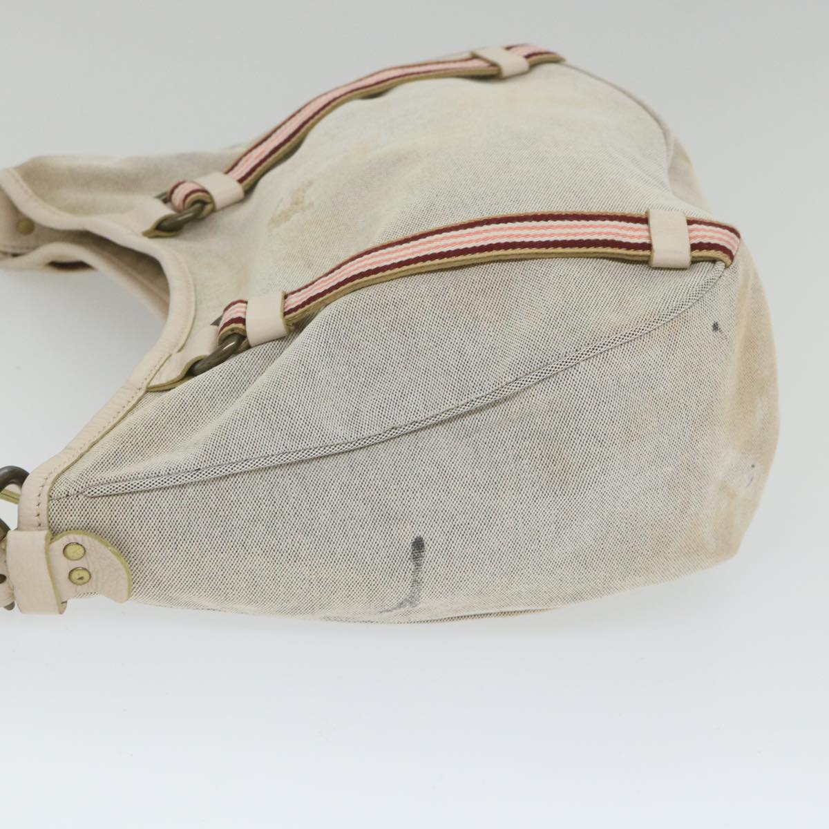 Burberry Shoulder Bag Canvas Gray Auth ti1326
