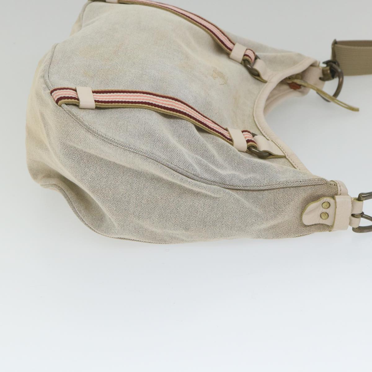 Burberry Shoulder Bag Canvas Gray Auth ti1326
