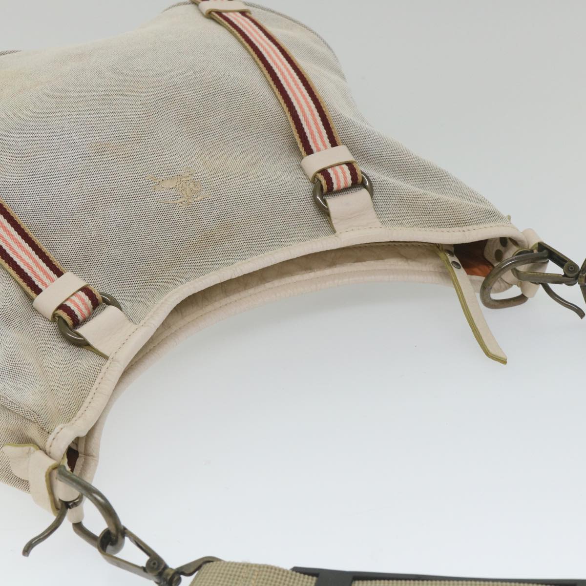 Burberry Shoulder Bag Canvas Gray Auth ti1326