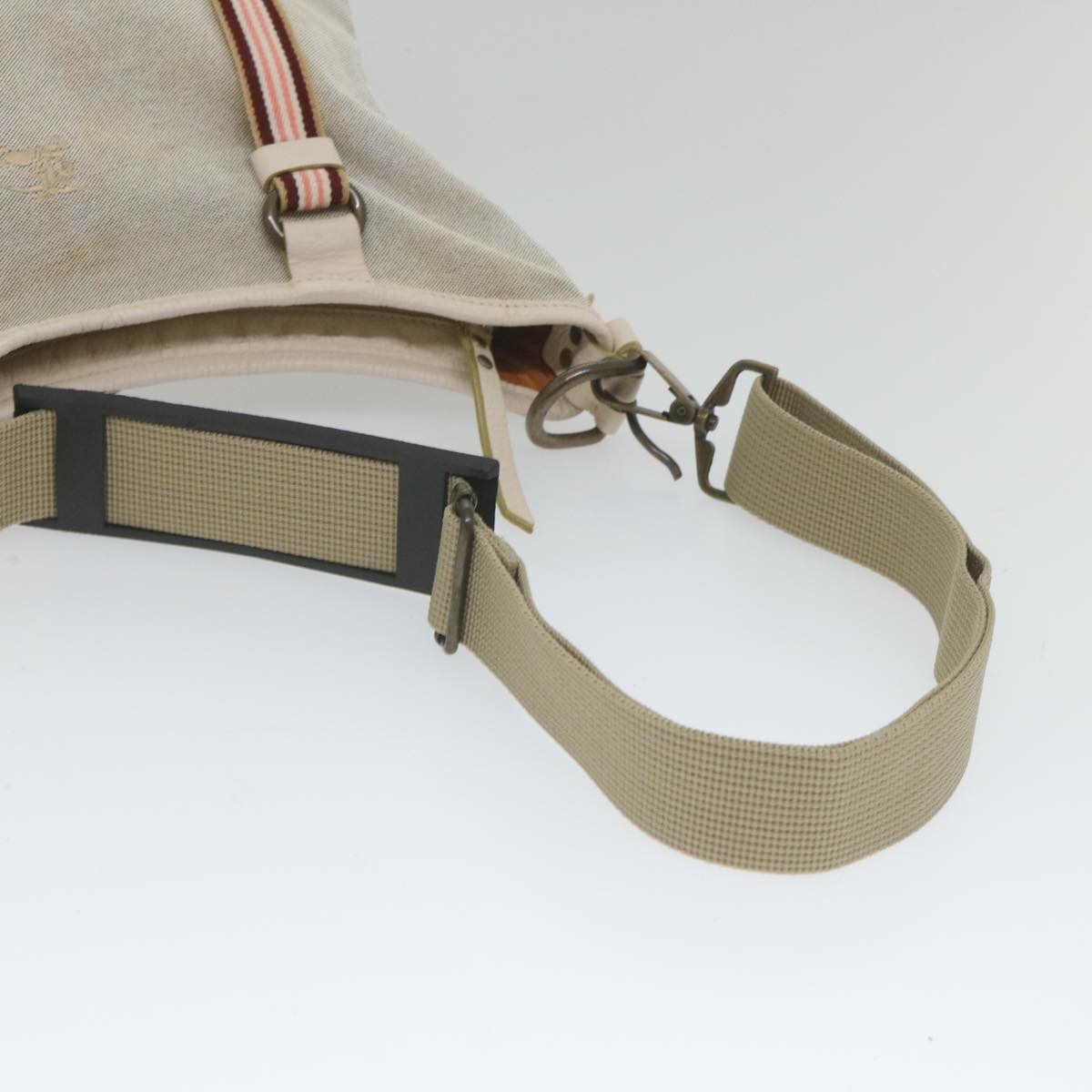 Burberry Shoulder Bag Canvas Gray Auth ti1326