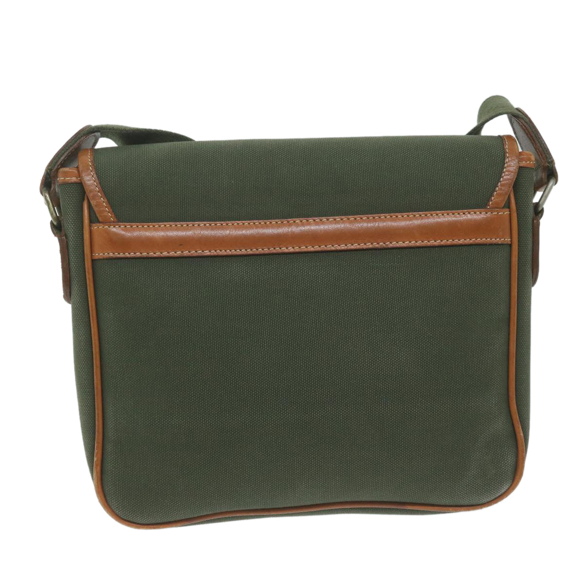 BurberrySs Shoulder Bag Canvas Khaki Auth ti1465