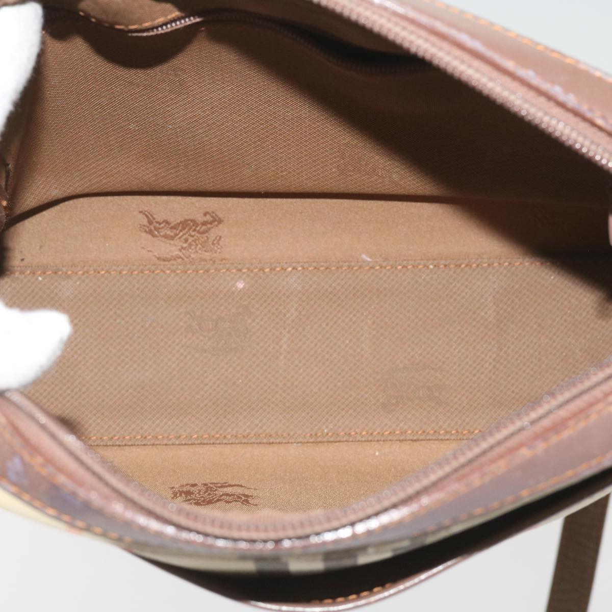 Burberry Nova Check Shoulder Bag Canvas Beige Auth ti1529
