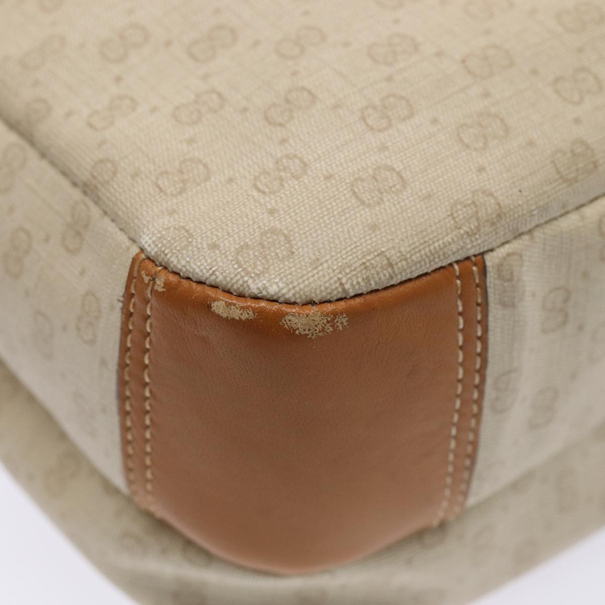 GUCCI GG Supreme Shoulder Bag PVC Leather Beige gold 001 106 0185 Auth ti1955