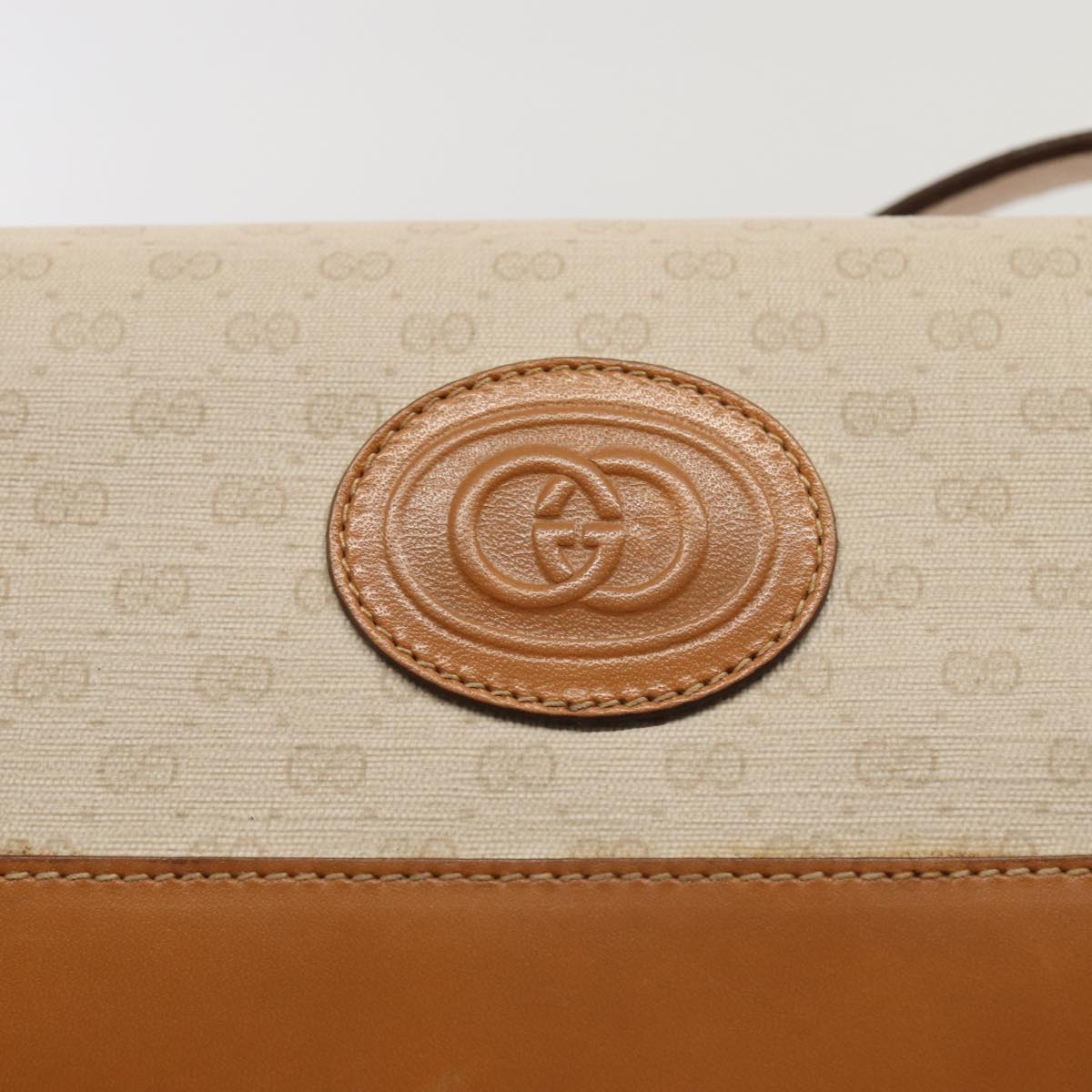 GUCCI GG Supreme Shoulder Bag PVC Leather Beige gold 001 106 0185 Auth ti1955