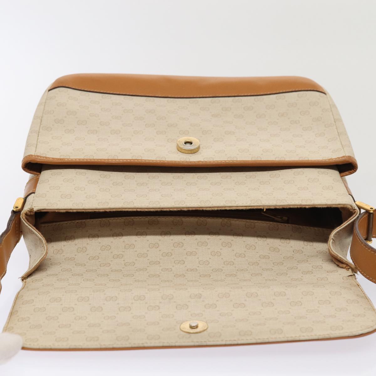 GUCCI GG Supreme Shoulder Bag PVC Leather Beige gold 001 106 0185 Auth ti1955