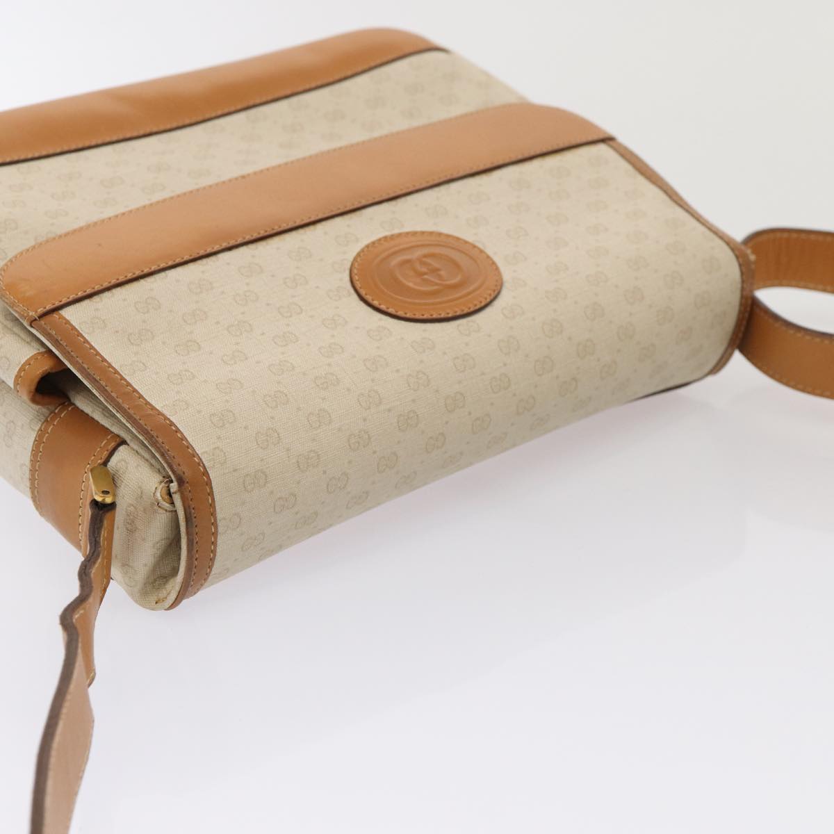 GUCCI GG Supreme Shoulder Bag PVC Leather Beige gold 001 106 0185 Auth ti1955
