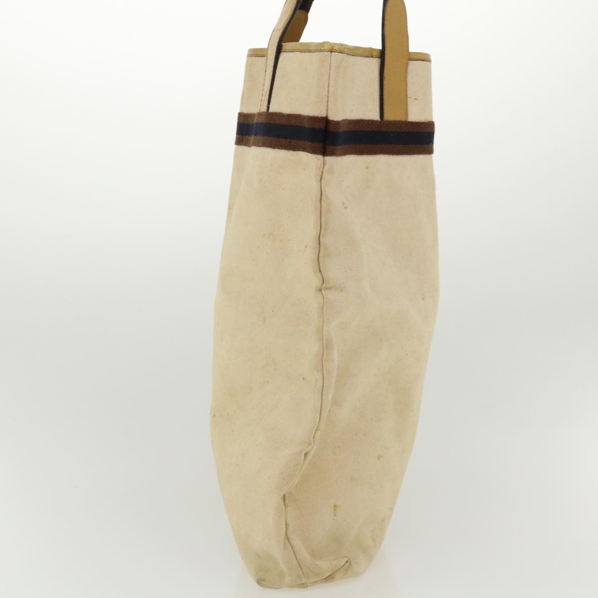 GUCCI Tote Bag Canvas Beige Brown Navy ti772
