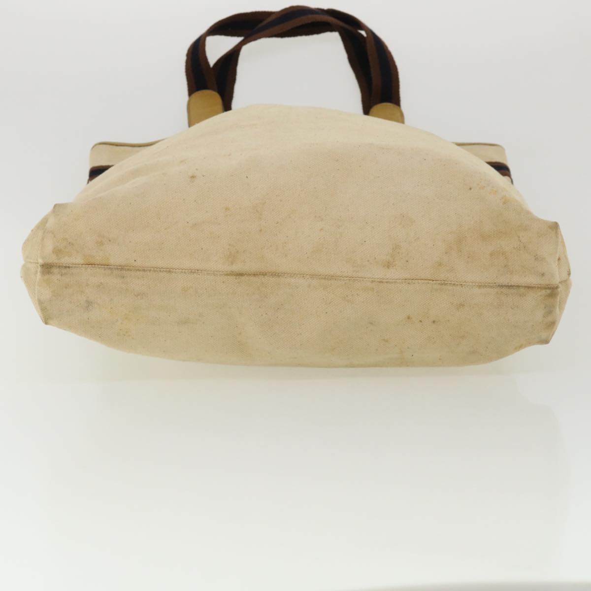 GUCCI Tote Bag Canvas Beige Brown Navy ti772