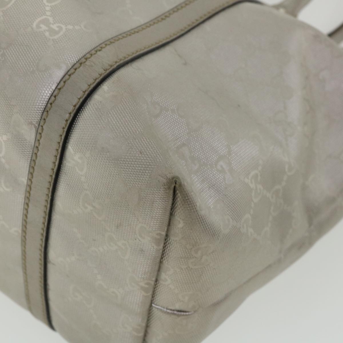 GUCCI GG Canvas Shoulder Bag Silver 197953 tp598