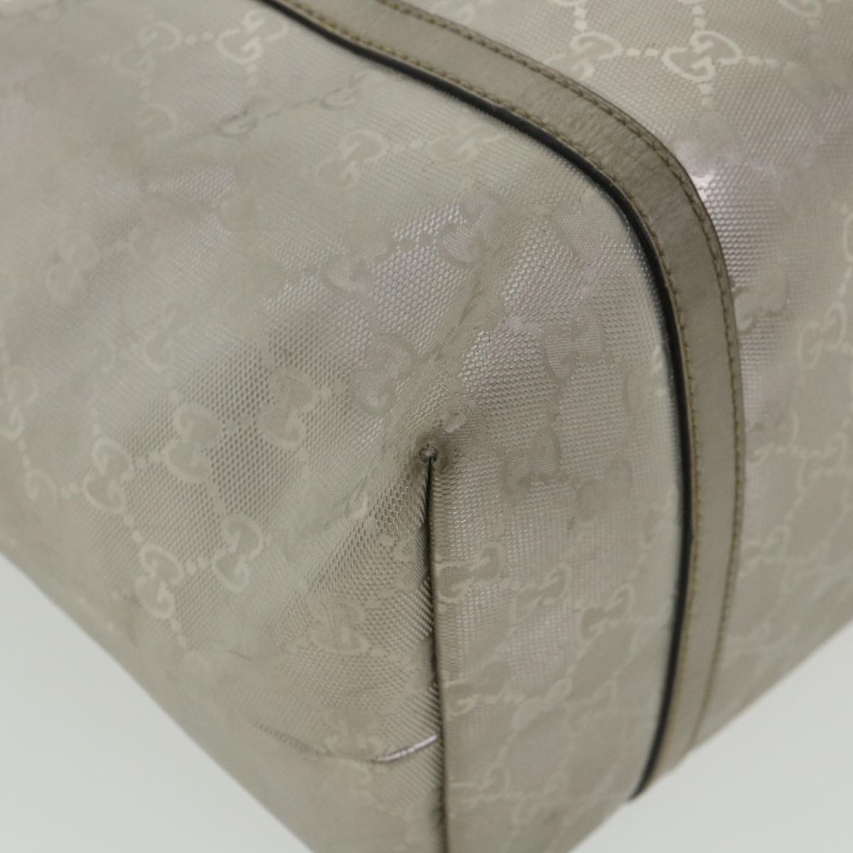 GUCCI GG Canvas Shoulder Bag Silver 197953 tp598