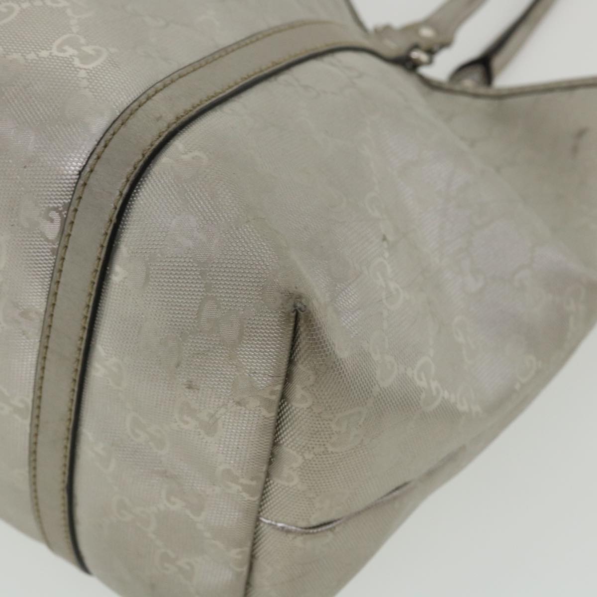 GUCCI GG Canvas Shoulder Bag Silver 197953 tp598