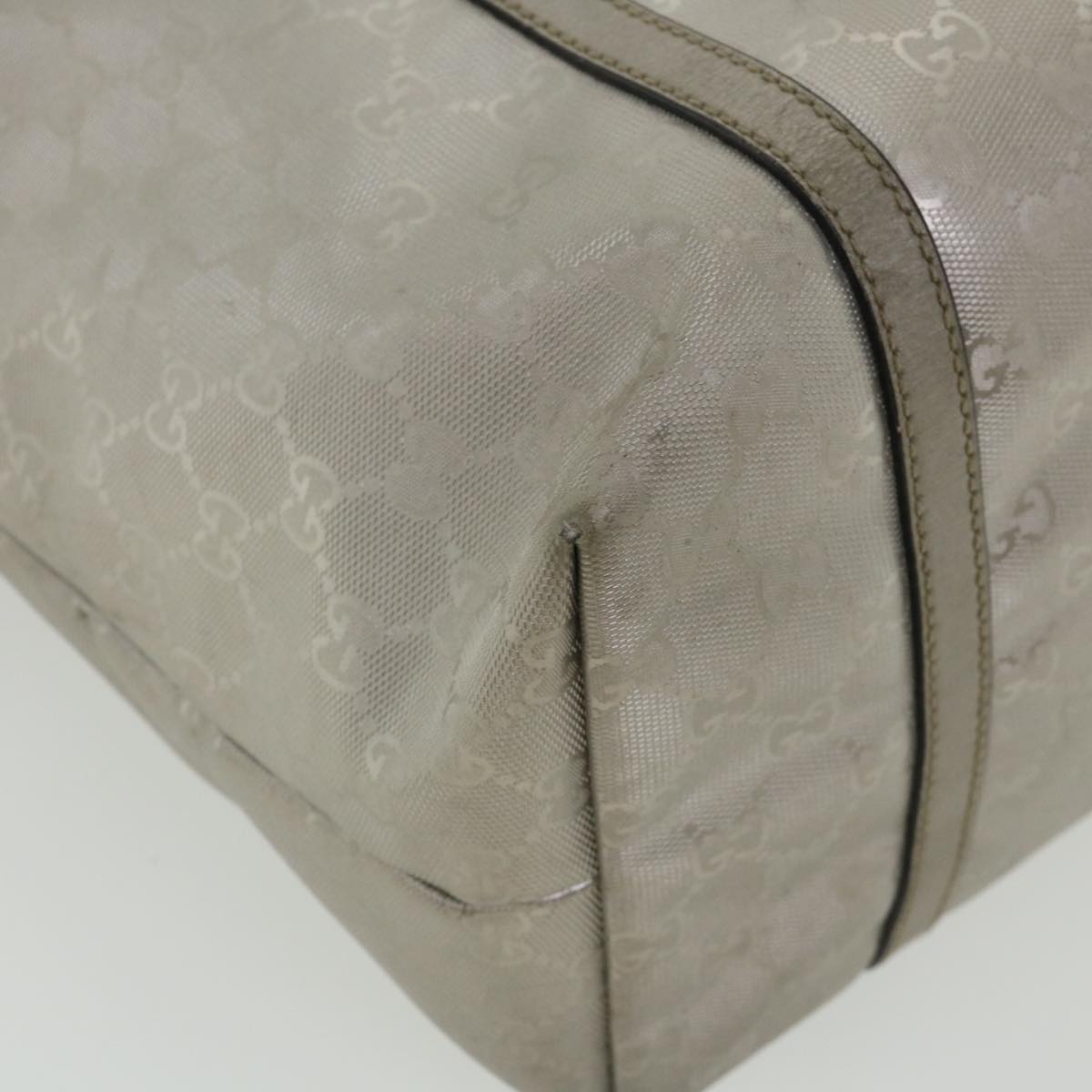 GUCCI GG Canvas Shoulder Bag Silver 197953 tp598