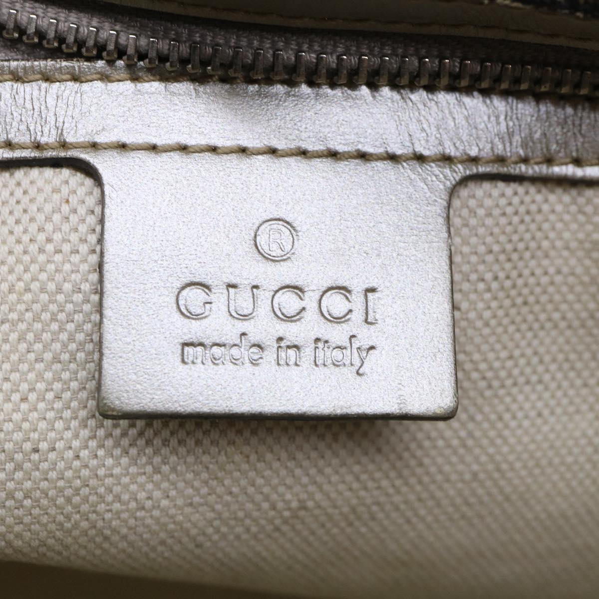 GUCCI GG Canvas Shoulder Bag Silver 197953 tp598