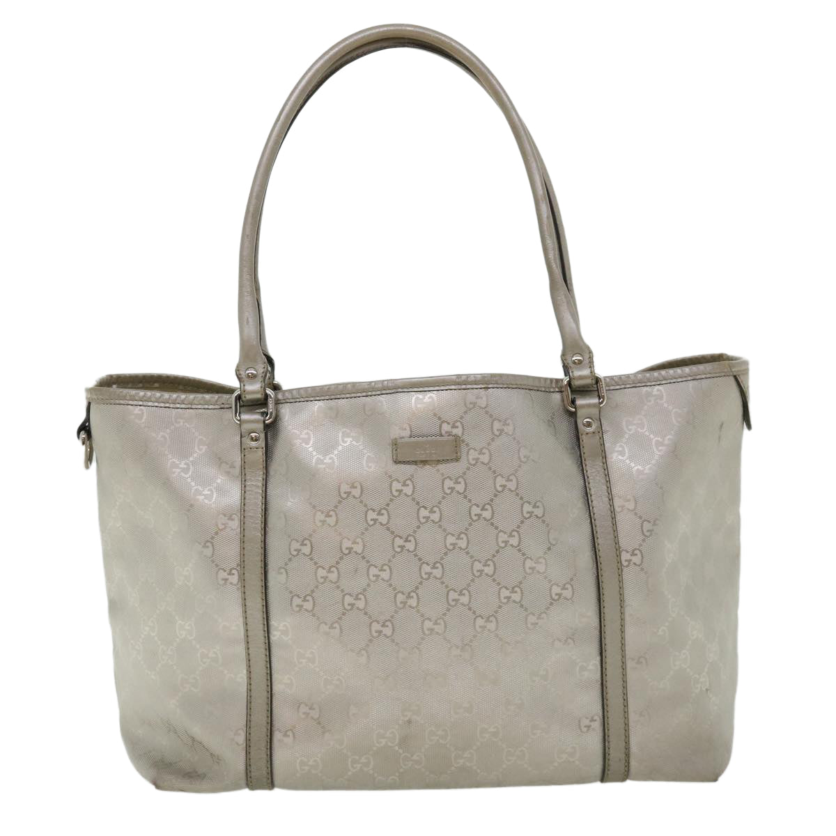 GUCCI GG Canvas Shoulder Bag Silver 197953 tp598