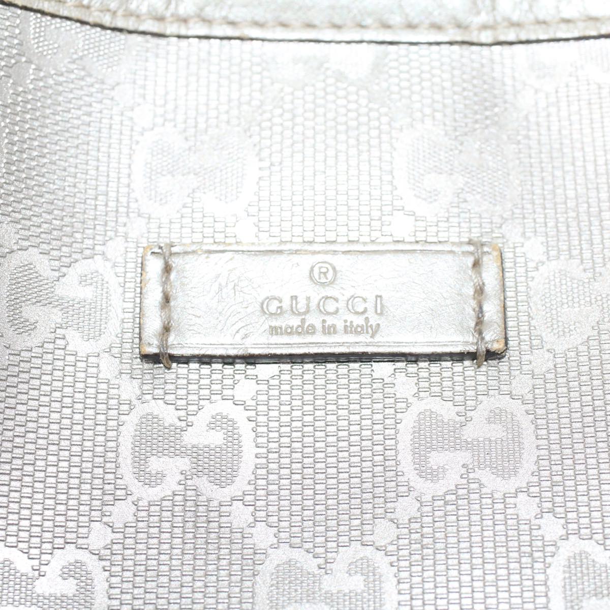 GUCCI GG Canvas Shoulder Bag Silver 197953 uy130