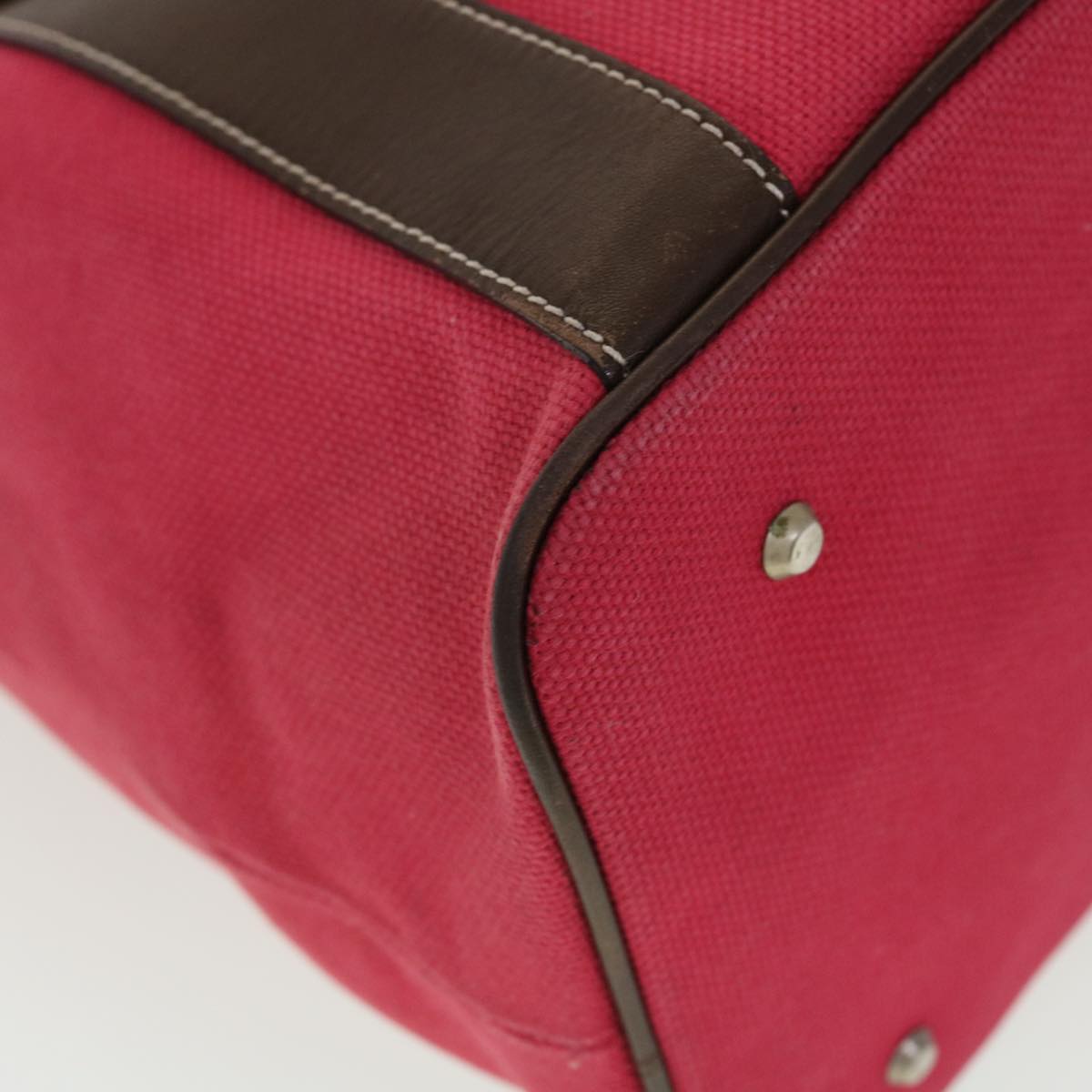 Burberry Shoulder Bag Canvas Leather Red Auth yb149