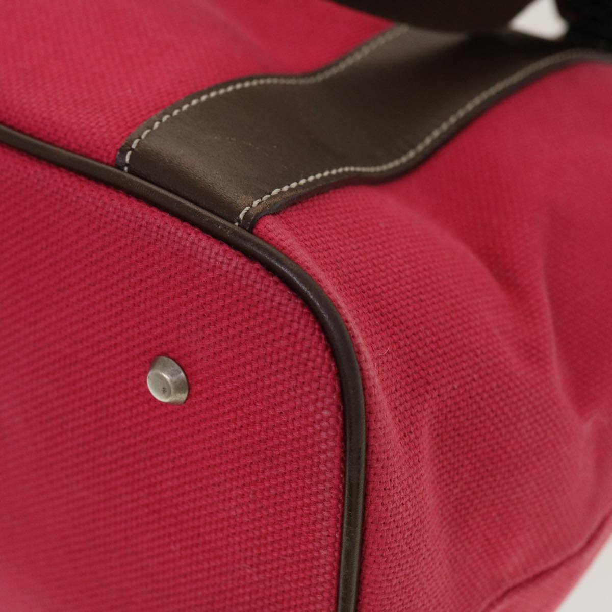 Burberry Shoulder Bag Canvas Leather Red Auth yb149